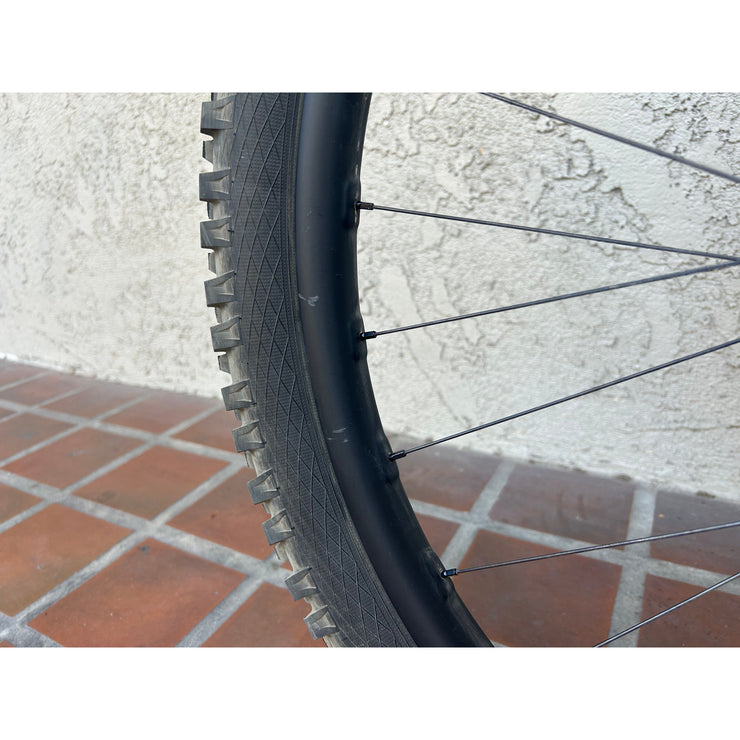 2025 Santa Cruz Vala 1 CC MX  X0 AXS RSV, Medium Demo Bike, Non Drive Side Front Wheel Scratches