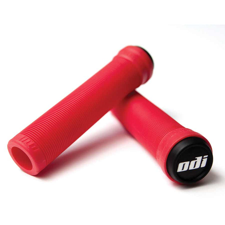 ODI Flangeless Longneck Grips - Red, Full View