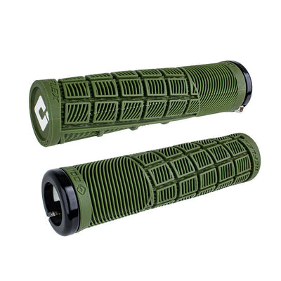 ODI Reflex V2.1 Grips, White/Green, Lock-On