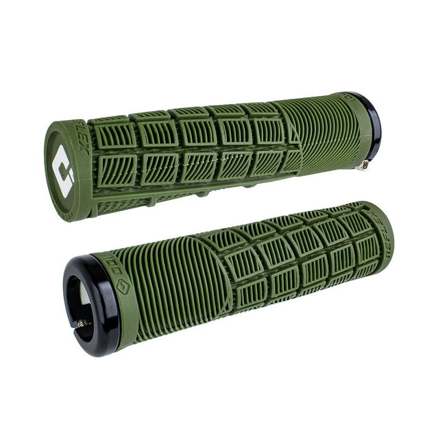 ODI Reflex V2.1 Grips, White/Green, Lock-On