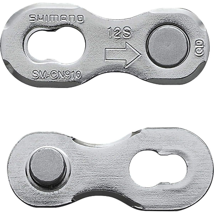 Shimano SM-CN910-12, Quicklink Chain Link, profile view.