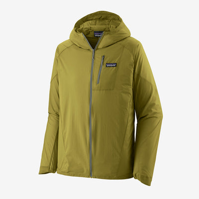 Patagonia Men's Houdini Air Jacket, neaveau green, full view.