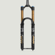 Fox 36 K Float Factory Series Mountain Bike Fork - 29, 160mm, Grip X2, HSC, LSC, LSR, black/grey, front view.