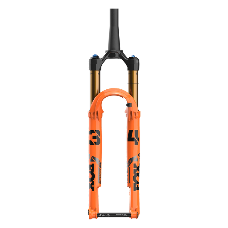 Fox 34 SL Factory Suspension Fork - 29”, 120mm, Kabolt SL, 44mm Rake, Grip SL, P-L, Shiny Orange, front view.