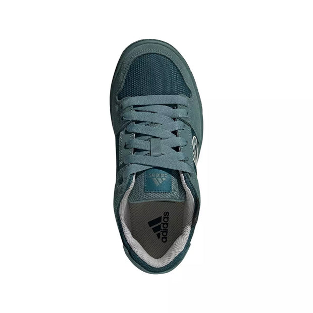 Five Ten Women's Freerider PrimeBlue Mountain Bike Shoes, sand/teal, top view.