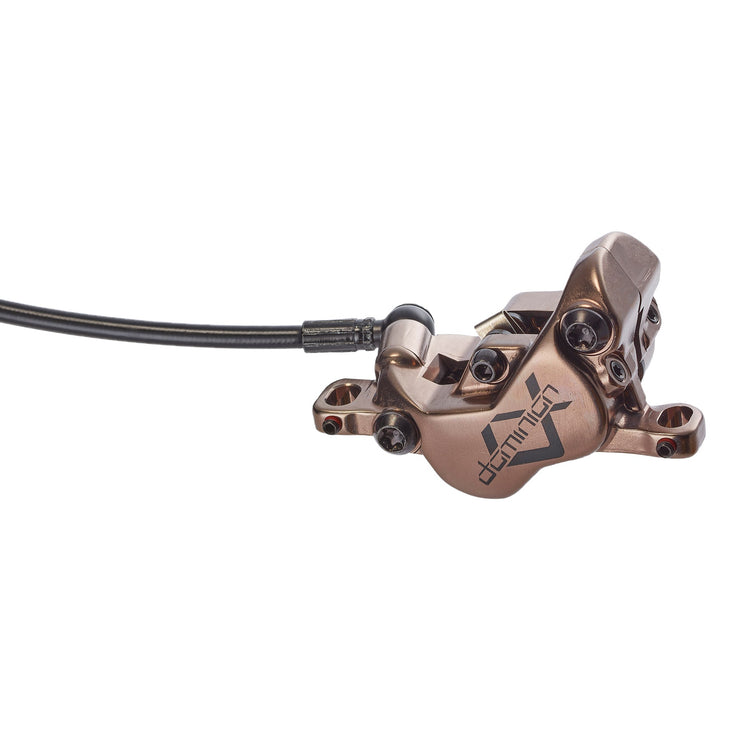 Hayes Dominion A4 Disc Brake Caliper, bronze, full view.