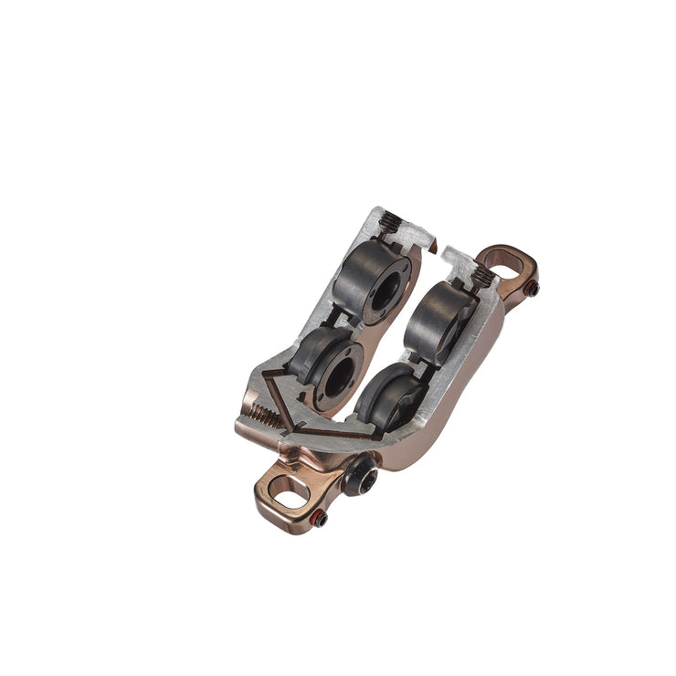 Hayes Dominion A4 Disc Brake Caliper, bronze, top view.