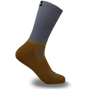 Mint Mixed Metal 8"  socks, heel view. 