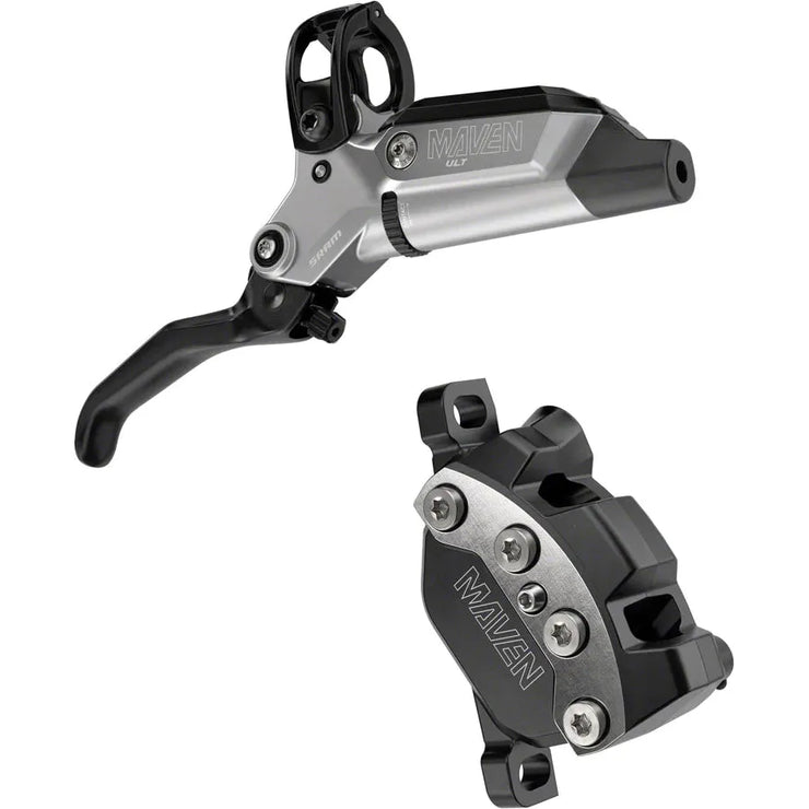 SRAM Maven Ultimate Stealth Disc Brake and Lever - Front, Post Mount, 4-Piston, Carbon Lever, Titanium Hardware, Black/Silver, A1