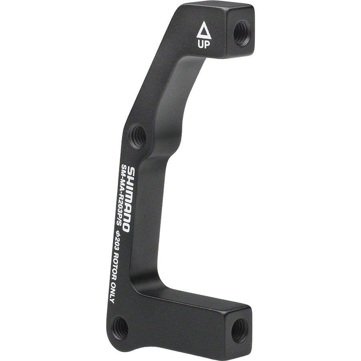 Shimano R203P/S Disc Brake Adapter for 203mm Rotor, 74mm Caliper, 51mm IS Frame, full view.