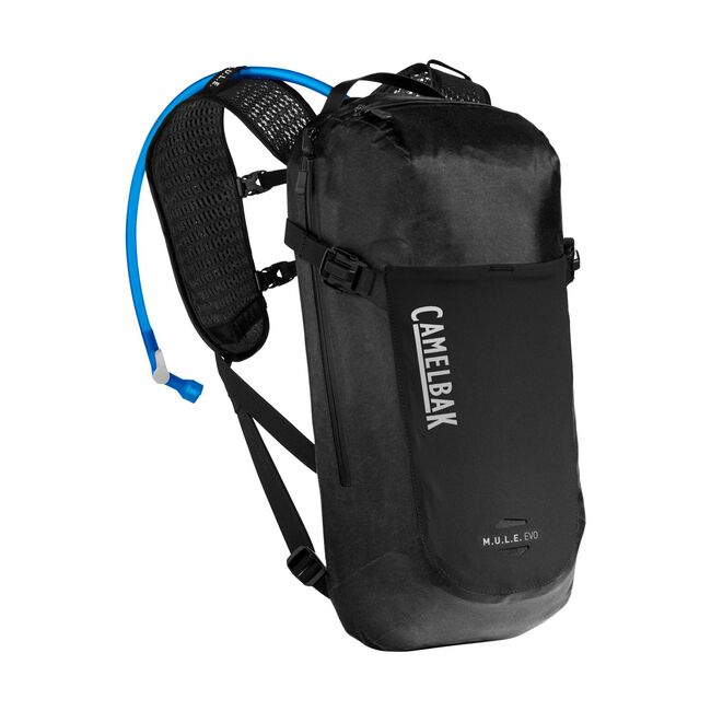 Camelbak M.U.L.E. Evo 100oz, black, full view.