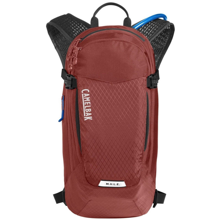 Camelbak M.U.L.E. 12 100oz, fired brick / black, full view.