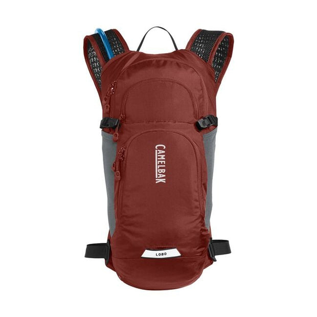 Camelbak Lobo 9 Hydration Pack 70 oz, fired brick, front view.