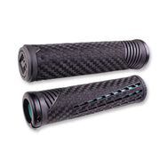 ODI CF Lock-On Grip V2.1 Lock-On (135MM), black/ mint, full view.