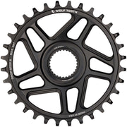 Wolf Tooth Bosch Gen 4 Direct Mount Chainring - Drop-Stop B 34T Black, front view.