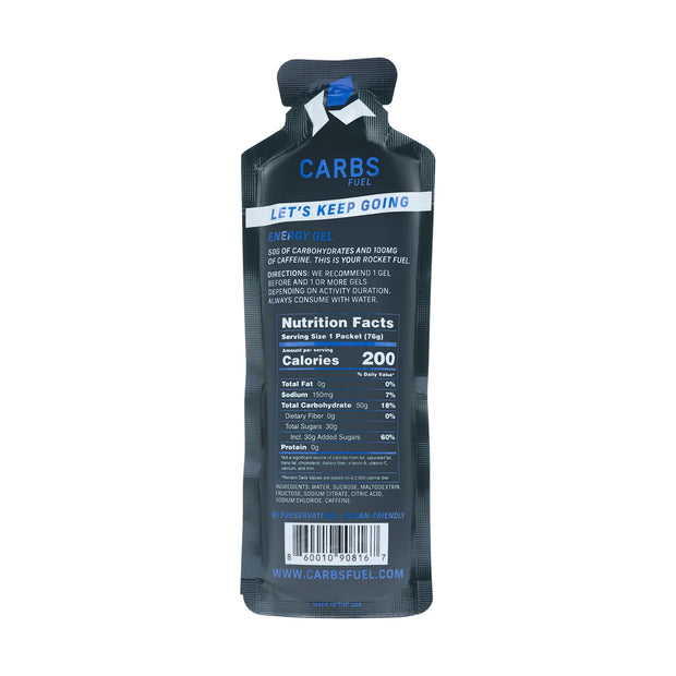 Carbs Fuel Caffeinated Original 50g Energy Gels