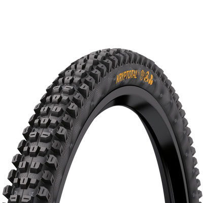 Continental Kryptotal Front - 26 x 2.40, Tubeless, Soft, Enduro, E25 Mountain Bike Tire, full view.