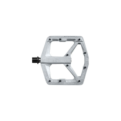 Crankbrothers Stamp 2 Aluminum Platform Pedals - Raw Silver, Large, full view.