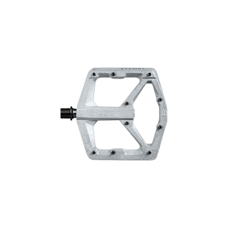 Crankbrothers Stamp 2 Aluminum Platform Pedals - Raw Silver, Large, full view.