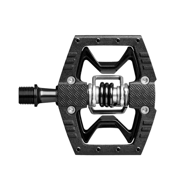Crankbrothers Double Shot 3 Single Side Clipless/ Platform Pedals - Black, front view.