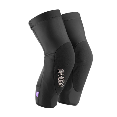 Black knee pads with G-Form logo on a white background