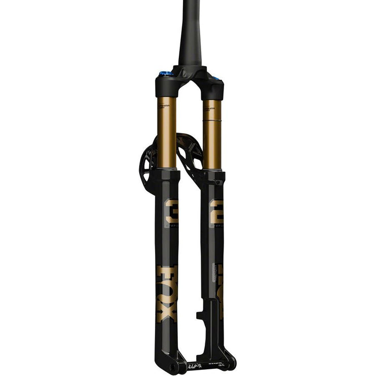 Fox 32 Step-Cast Factory Suspension Fork - 29”, 100mm, Kabolt SL, 44mm Rake, Grip SL, 3-Position, ano crown shiny black, full view.