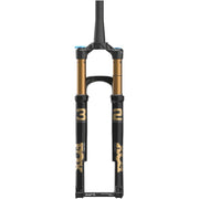 Fox 32 Factory 100mm Fork - 29” 44mm Rake, Kabolt, Grip SL, 3-Position, shiny black, back view.