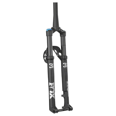 Fox 32 Performance Step Cast 100mm Fork - 29”, 44mm Rake, Kabolt, Grip, 3-Position, Matte Black, full view.