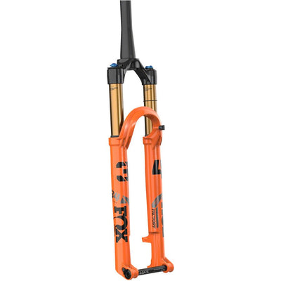 Fox 34 Factory Step Cast 120mm Fork - 29” 44r, Grip SL, P-L, Shiny Orange, full view.