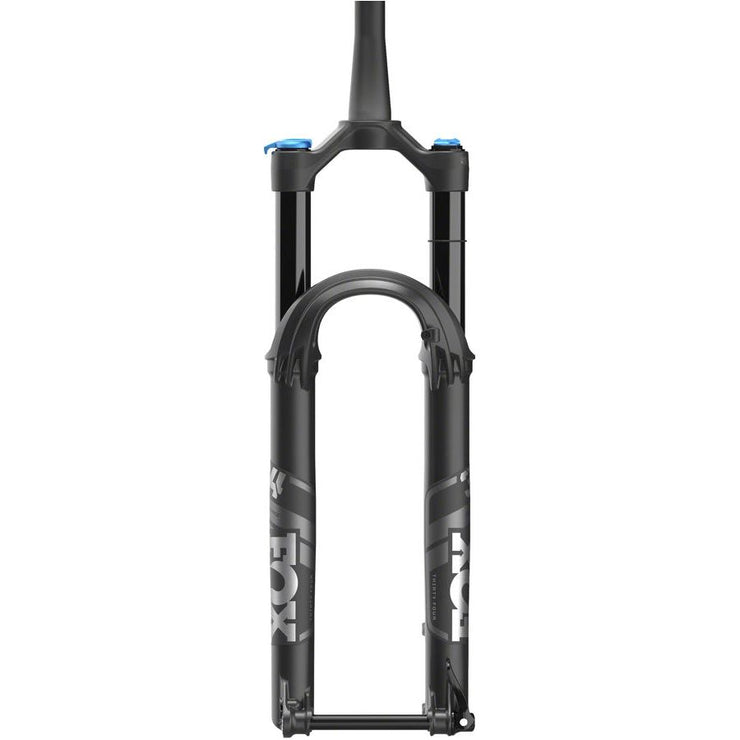 00 Fox 34 Perfomance 130mm Fork - 29” 44mm Rake, Grip, black, front view.