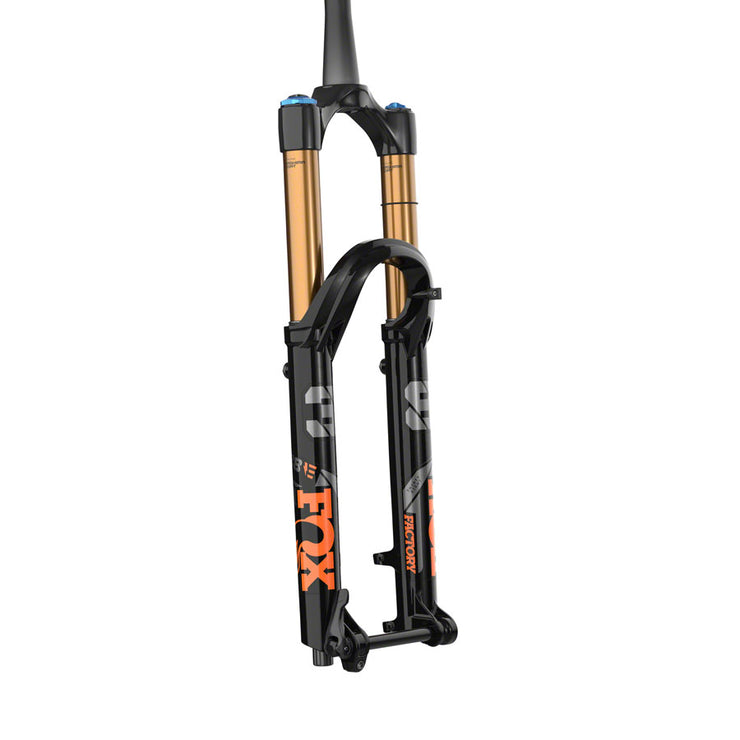 Fox 38 E-Optimized Factory Fork - 27.5”, 170 mm, 44mm Rake, Grip 2, black, full view.
