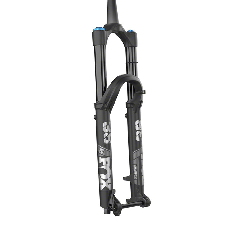 Fox 38 Performance Elite Fork - 27.5”, 170mm, 44mm Offset, Grip2, matte black, full view.