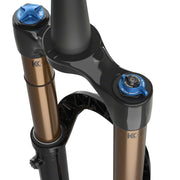 Fox 36 Factory Fork - 27.5”, 160mm, 44mm Rake, FIT4, 3-Position, black, adjustment knob view.