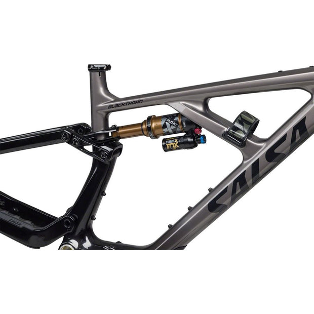 Salsa Blackthorn 145 C Frame, carbon/ black, shock view.