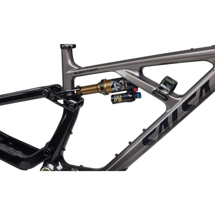 Salsa Blackthorn 145 C Frame, carbon/ black, shock view.