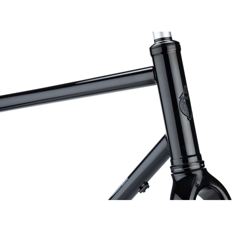 Salsa Vaya Frameset - 700c Steel, Black, head tube view.