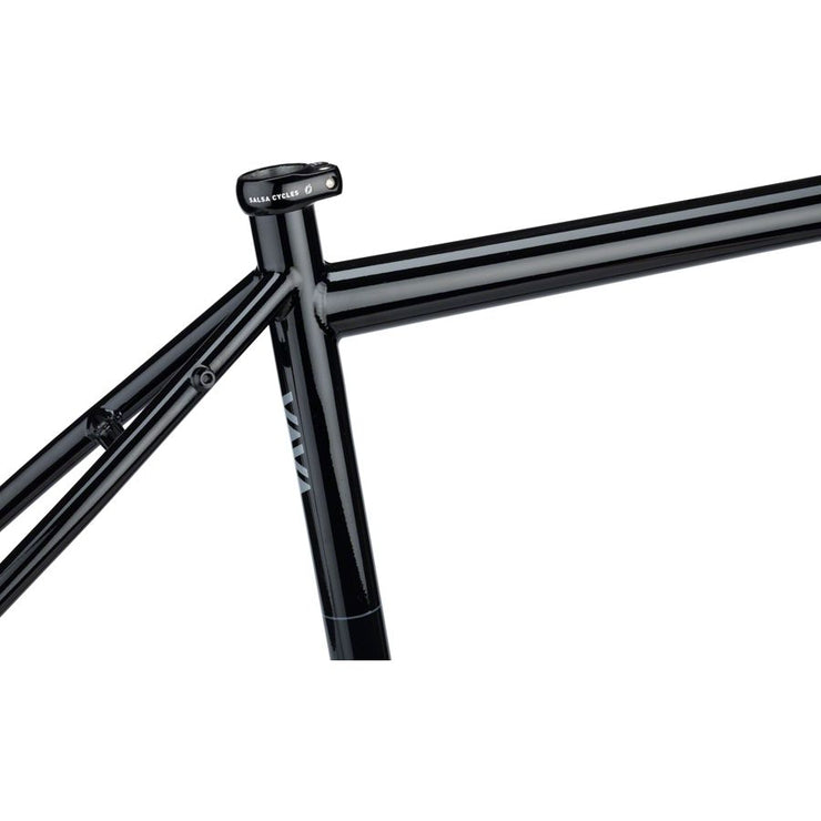 Salsa Vaya Frameset - 700c Steel, Black, seat clamp view.