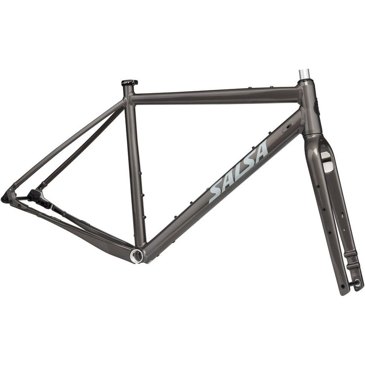 Salsa Stormchaser Frameset - 700c Aluminum Metallic Black, full view.