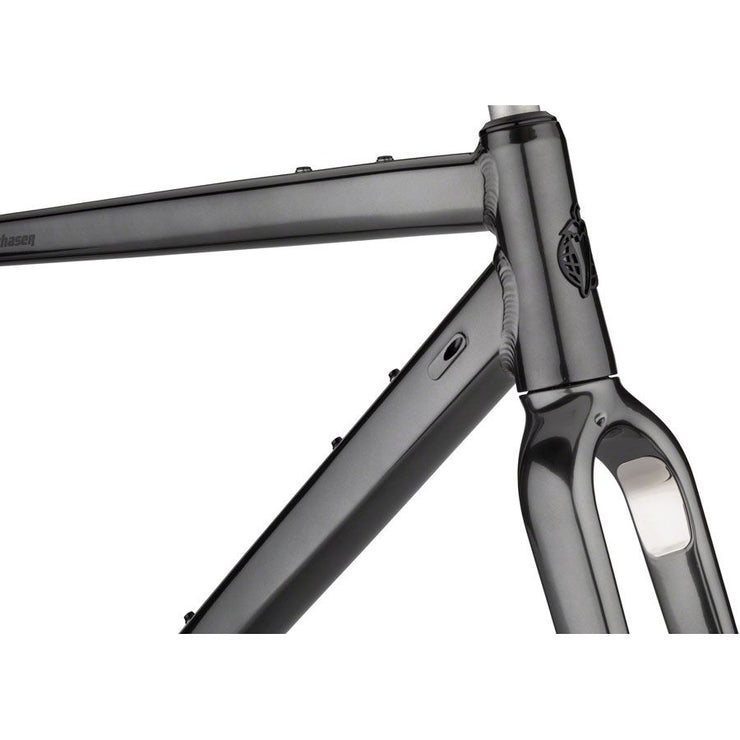 Salsa Stormchaser Frame - Aluminum Black, head tube view.
