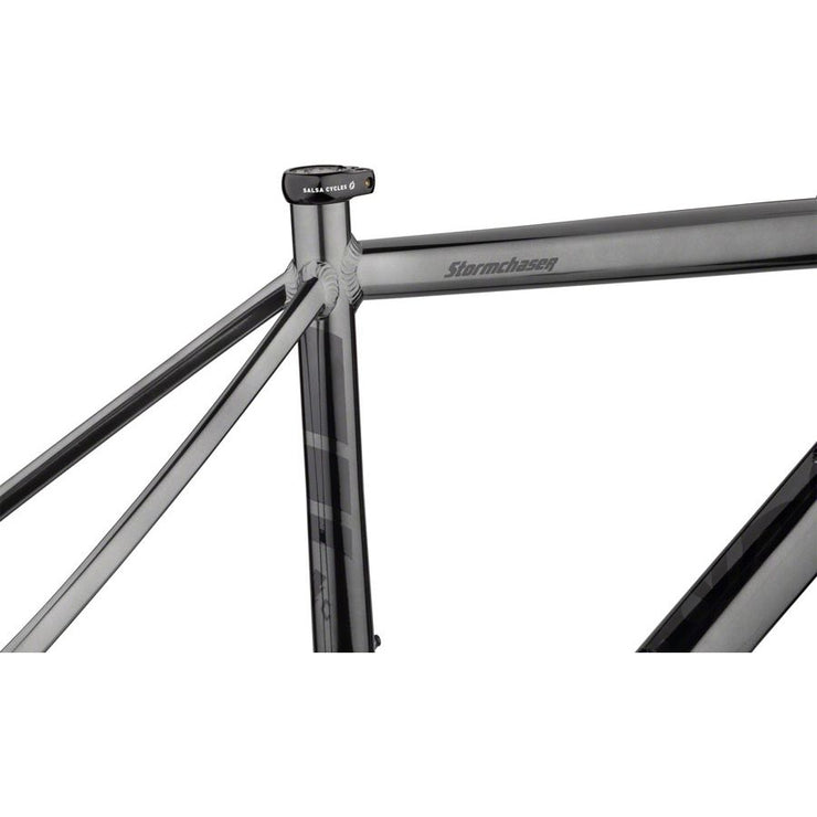 Salsa Stormchaser Frame - Aluminum Black, seat tube view.
