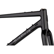 Salsa Journeyer Aluminum Drop Bar Frameset - 700c/650b, black, head tube view.