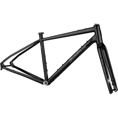 Salsa Journeyer Aluminum Drop Bar Frameset - 700c/650b, black, full view.