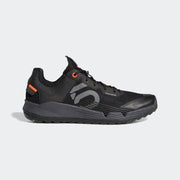 Five Ten Men's Trailcross LT Shoes, Core Black/ Grey Two/ Solar Red, side view.