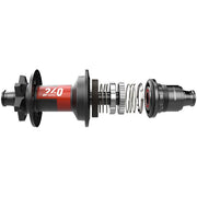 Bicycle hub with 'DT Swiss' branding on a white background