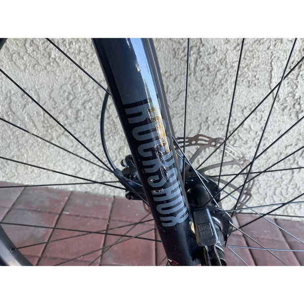 2022 Kona Process 134 2, brown, DEMO bike with BLEMISHES, fork view, non brake-side: