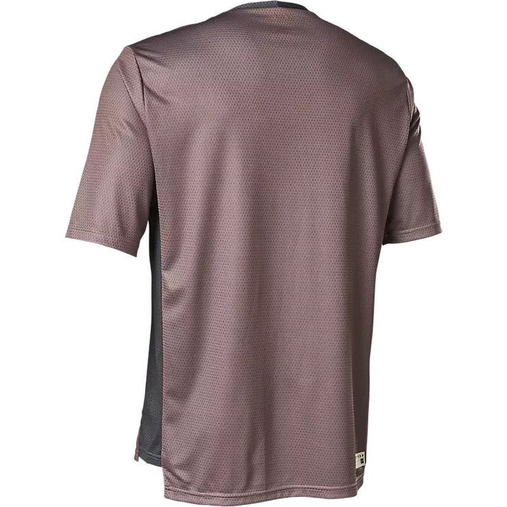 Fox Men's Defend Short Sleeve Jersey, Plum, back view.