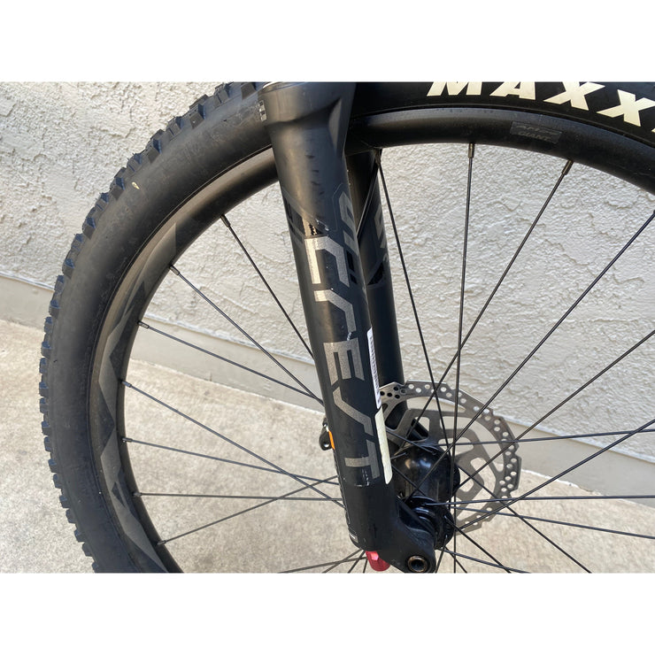 2022 Liv Embolden 29 1, BLEM bike, large, Matte Black / Gloss Sparkling Black, Fork Sticker *BLEMISH* View