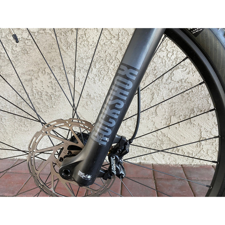 2023 Norco Fluid FS 3 Blue/Silver, *BLEM*, Fork Close-Up View.