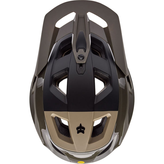 Fox Speedframe RS Paranoid Mountain Bike Helmet, Military, Top View