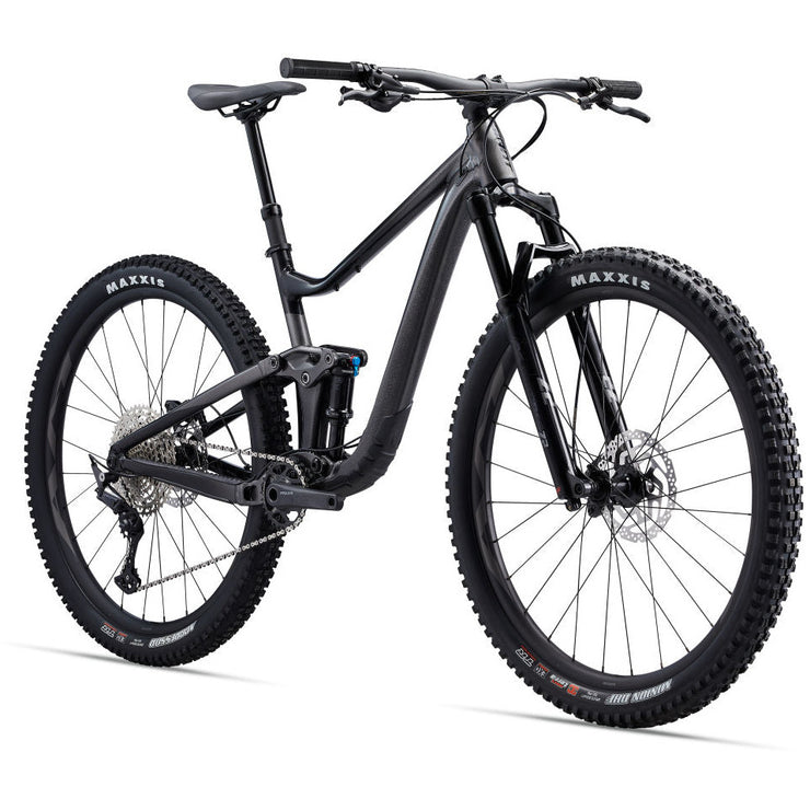 2022 Giant Trance 2 29, metallic black, fork view.